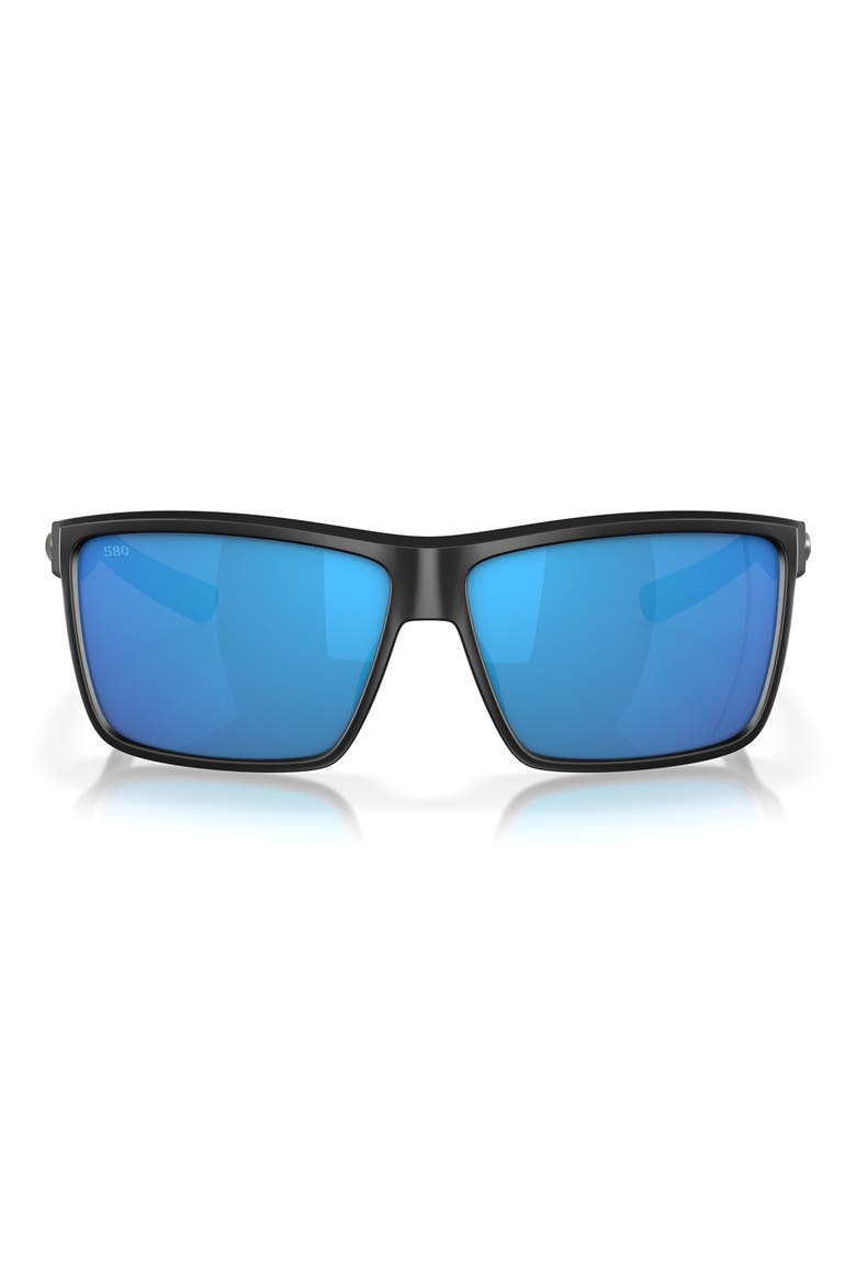 Rinconcito 60mm Polarized Rectangular Sunglasses, Main, color, BLUE GRAD