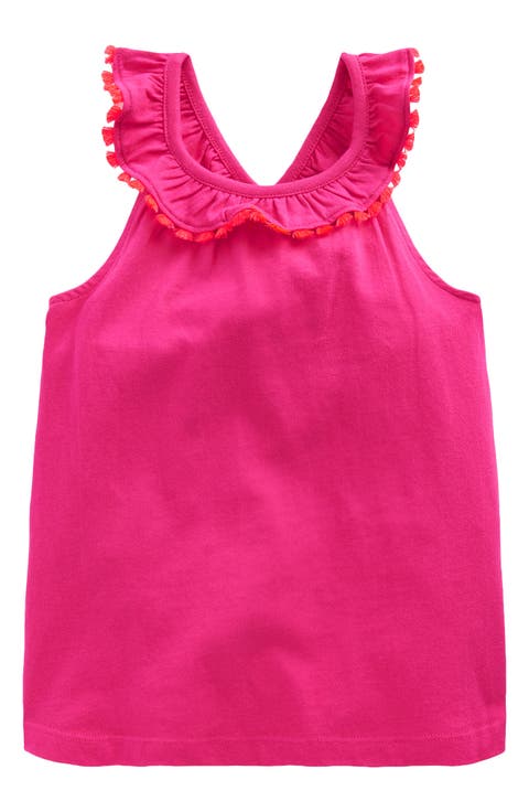 Kids' Ruffle Neck Cotton Top (Toddler, Little Kid & Big Kid)