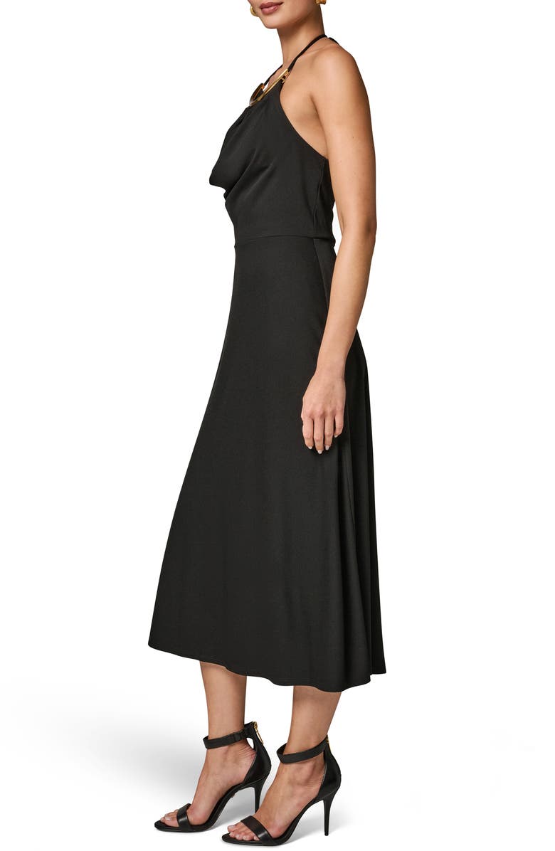 Donna Karan New York Halter Midi Dress, Alternate, color, Black