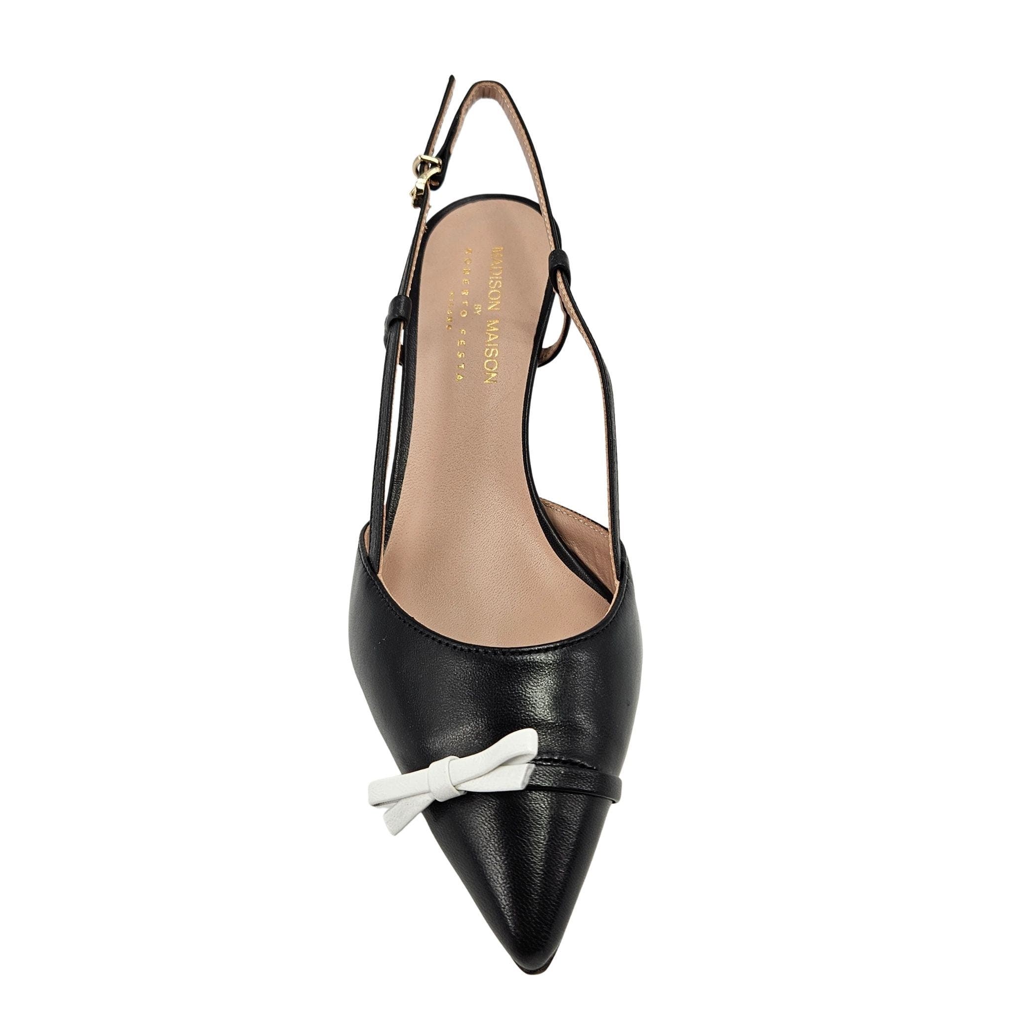 Madison Maison By Roberto Festa Alessia Kitten Heel Slingback, Alternate, color, Black