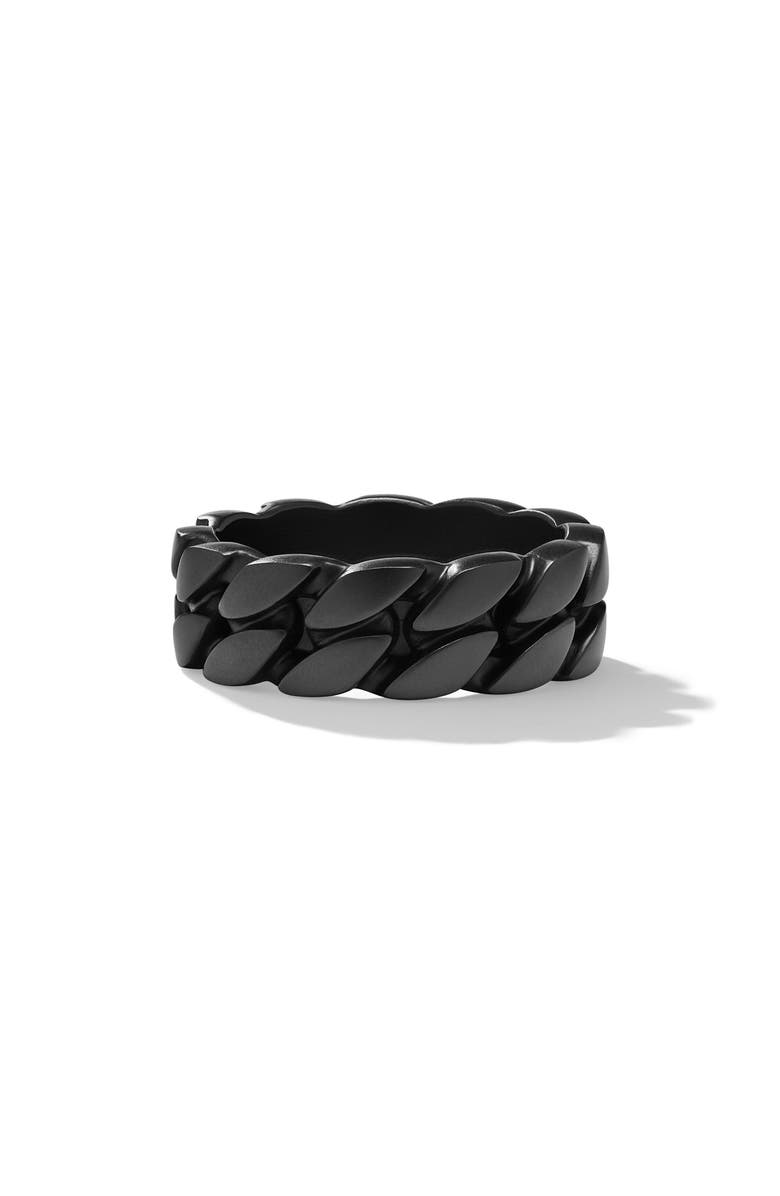 David Yurman Black Titanium Curb Chain Ring, Alternate, color, Black Titanium