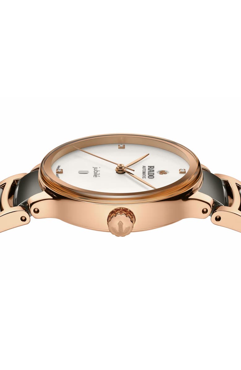 RADO Centrix Automatic Diamond Ceramic Bracelet Watch, 30.5m, Alternate, color, 