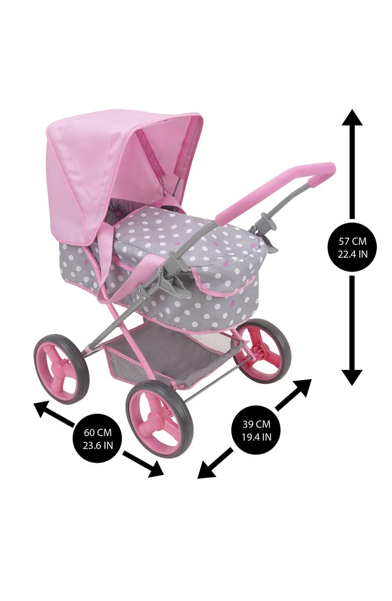 509 Crew Cotton Candy Pink Doll Pram Fits Dolls 18'', Alternate, color, Multicolored