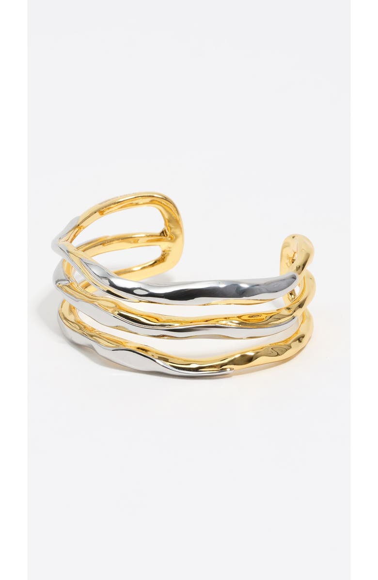 Bimba y Lola Textured Two-Tone Triple Rigid Bracelet, Main, color, Multigold