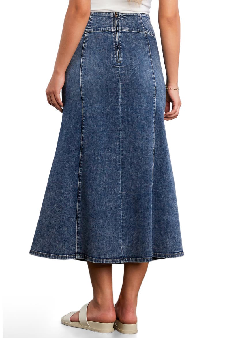 Bellas Denim Midi Skirt, Alternate, color, SPLIT BLUE