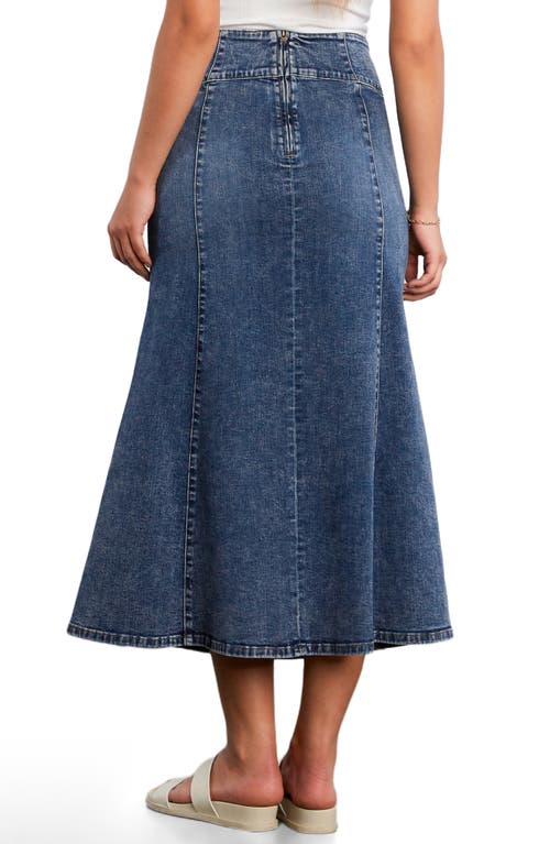 Wash Lab Denim Bellas Denim Midi Skirt In Blue