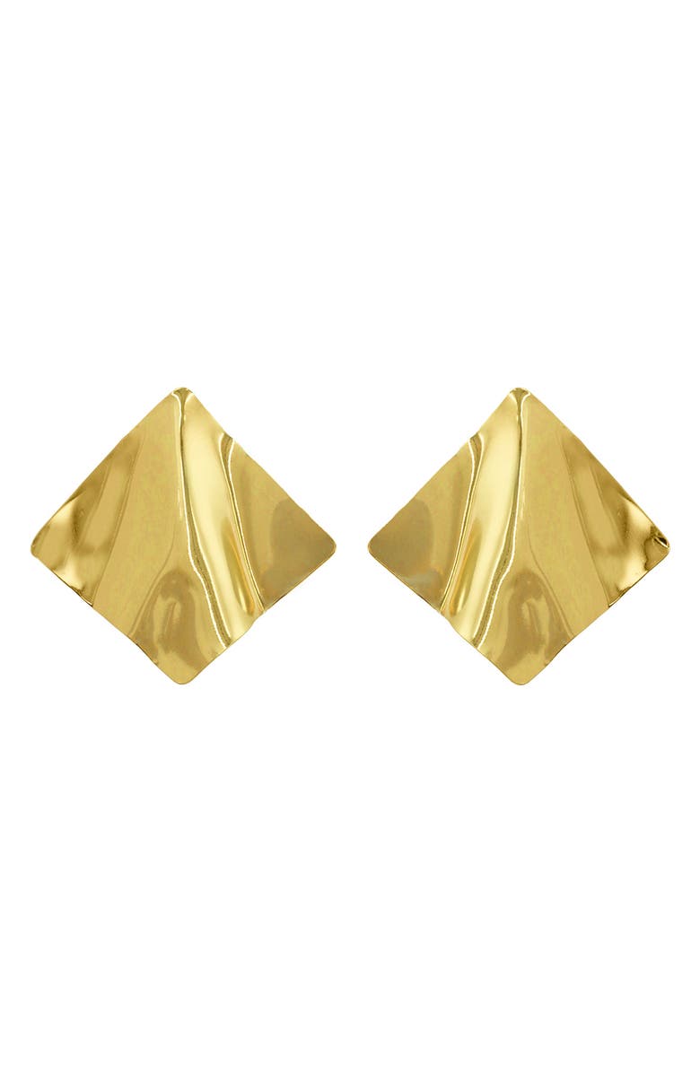 Panacea Bold Diamond Shape Stud Earrings, Main, color, Gold