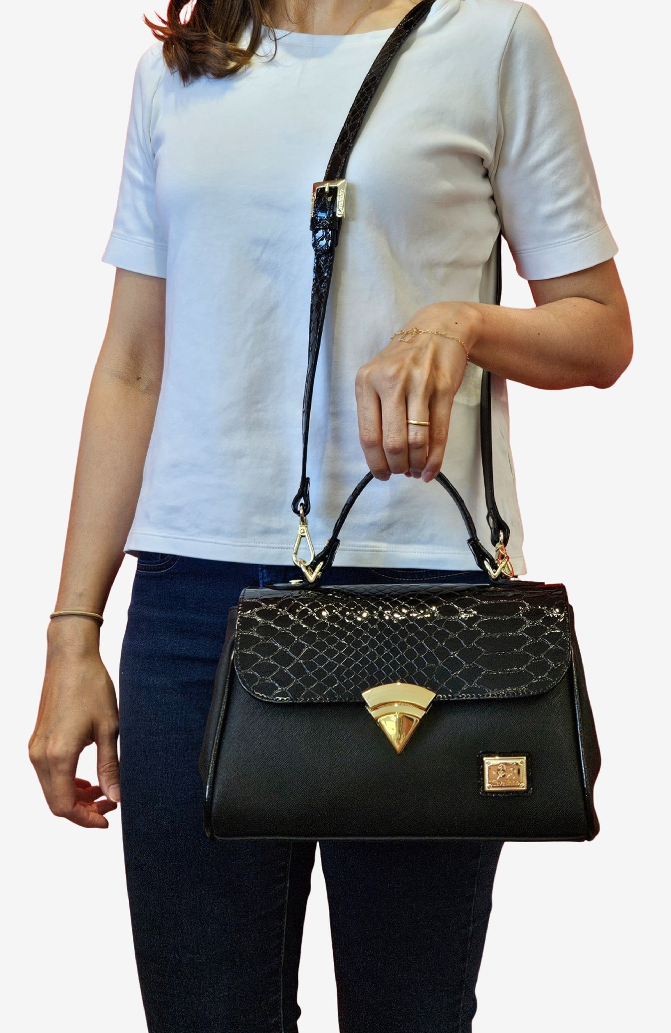 Cherry Blossom 526 Handbag, Alternate, color, Black