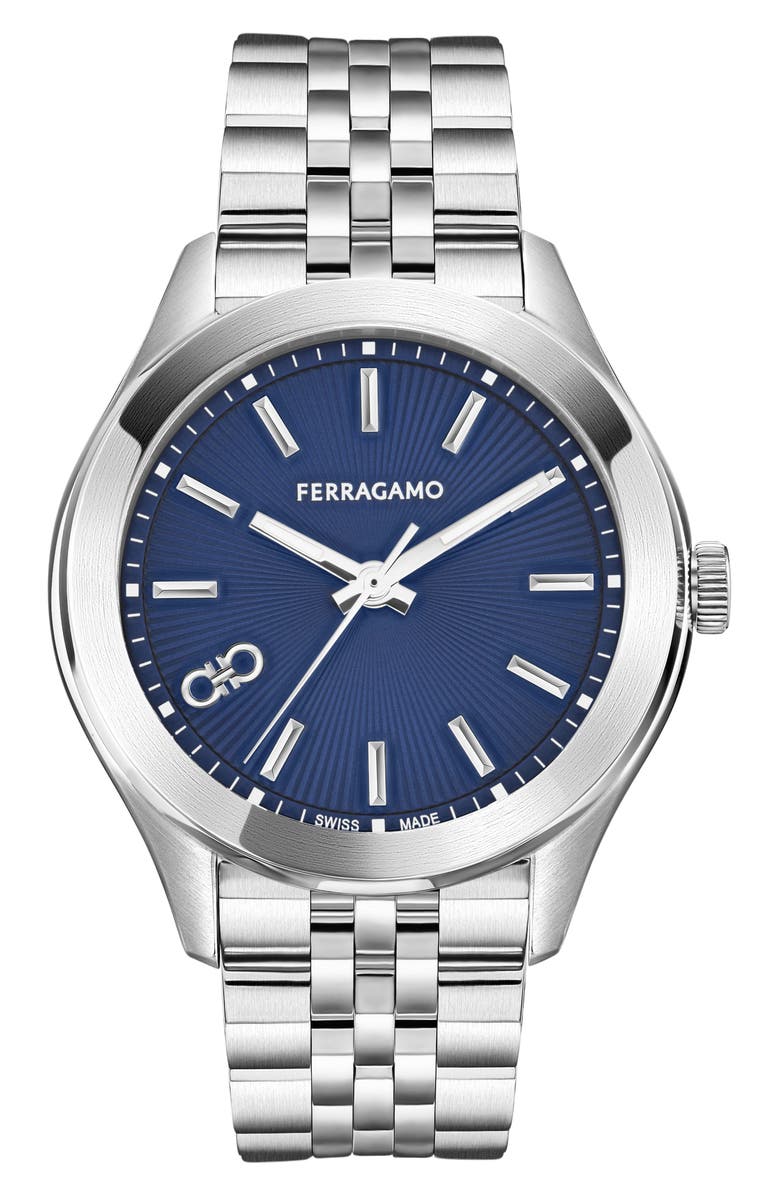 FERRAGAMO Classic Blue Guilloche Dial Bracelet Watch, 38mm  display picture 2