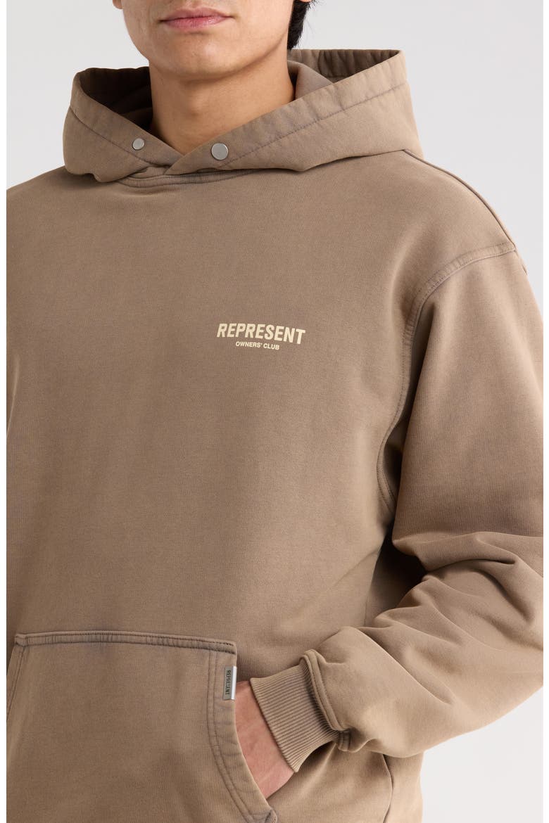 Owners' Club Cotton Graphic Hoodie, Alternate, color, ALMOND