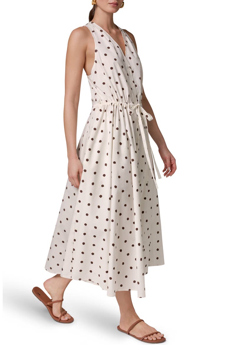 Stretch Poplin Maxi Dress, Alternate, color, CREAM DOT