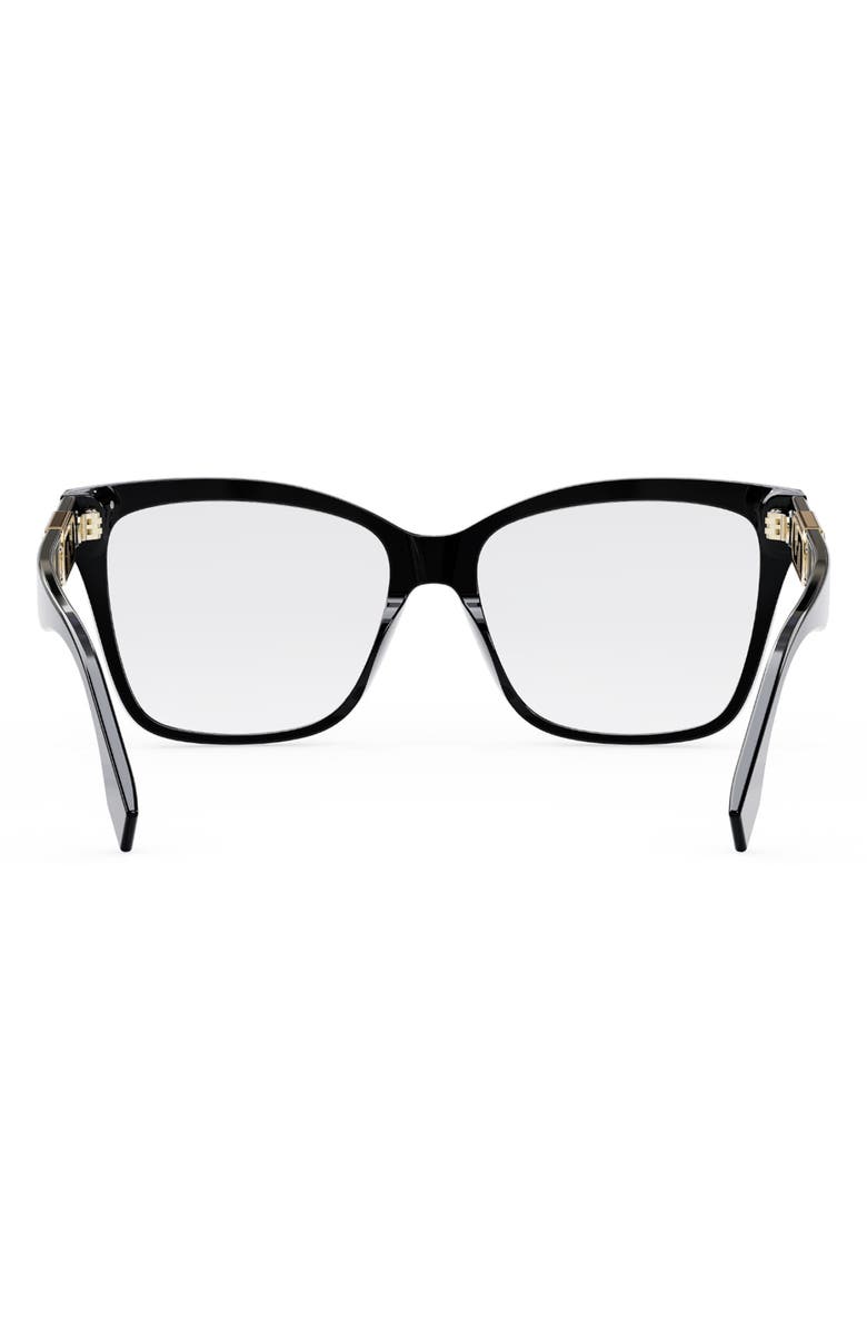 Fendi Maxi Fendi O'Lock 55mm Square Glasses, Alternate, color, Shiny Black