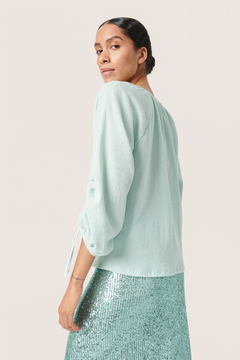 Catharina V-Neck Casual Fit Blouse, Alternate, color, Surf Spray