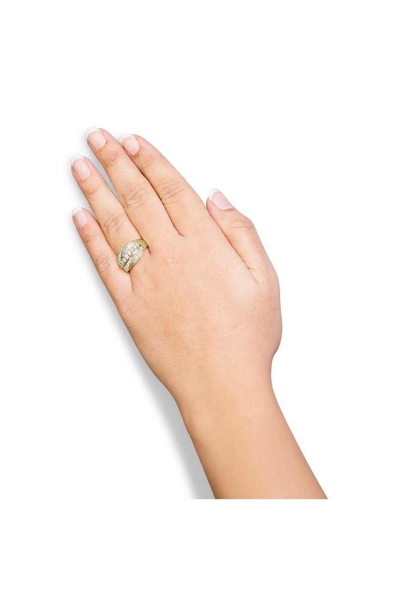 14K Yellow Gold 1 Cttw Diamond Cocktail 5 Stone Ring, Alternate, color, Yellow