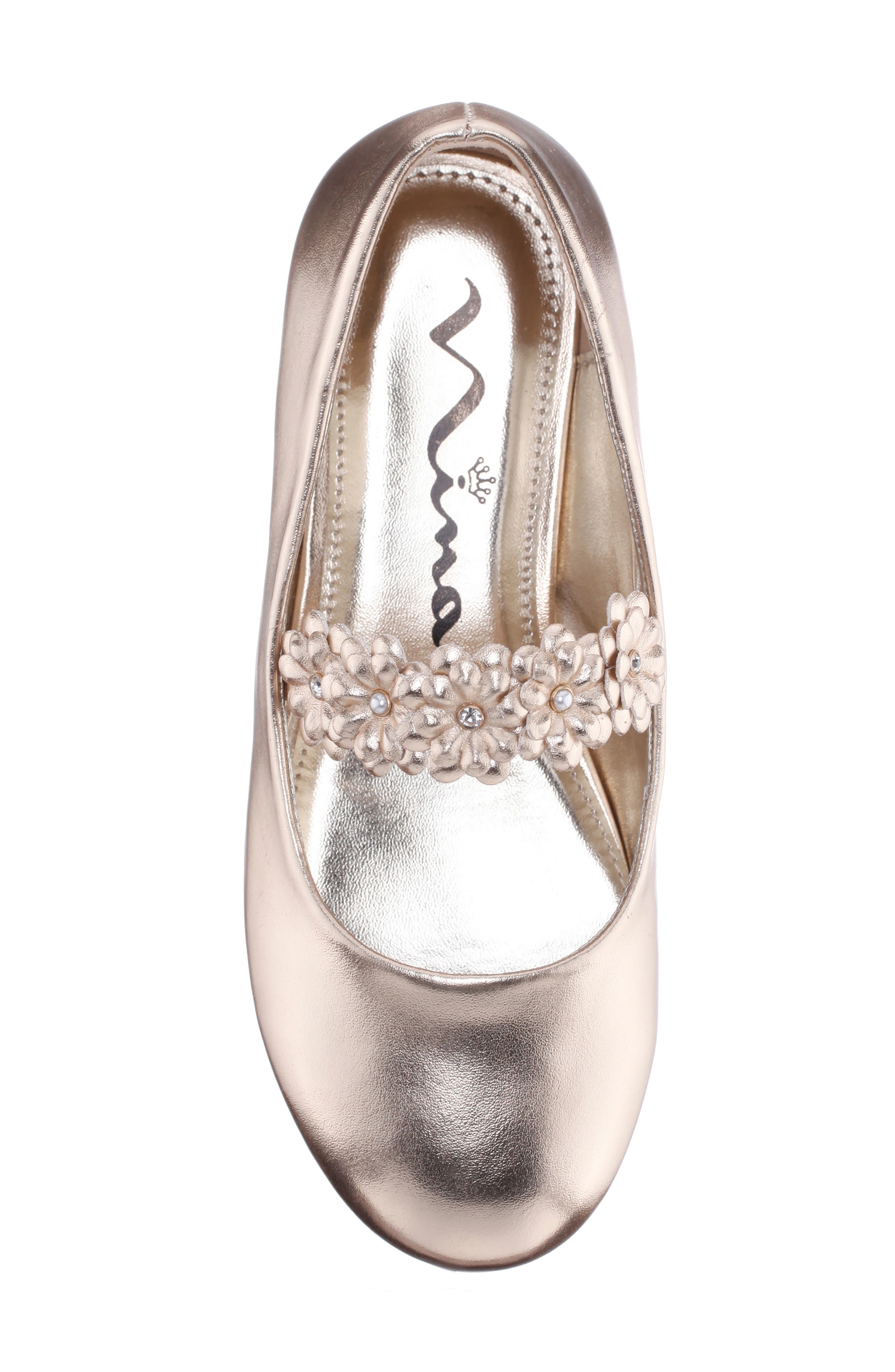 Kids' Rozy Mary Jane Flat, Alternate, color, GOLD METALLIC