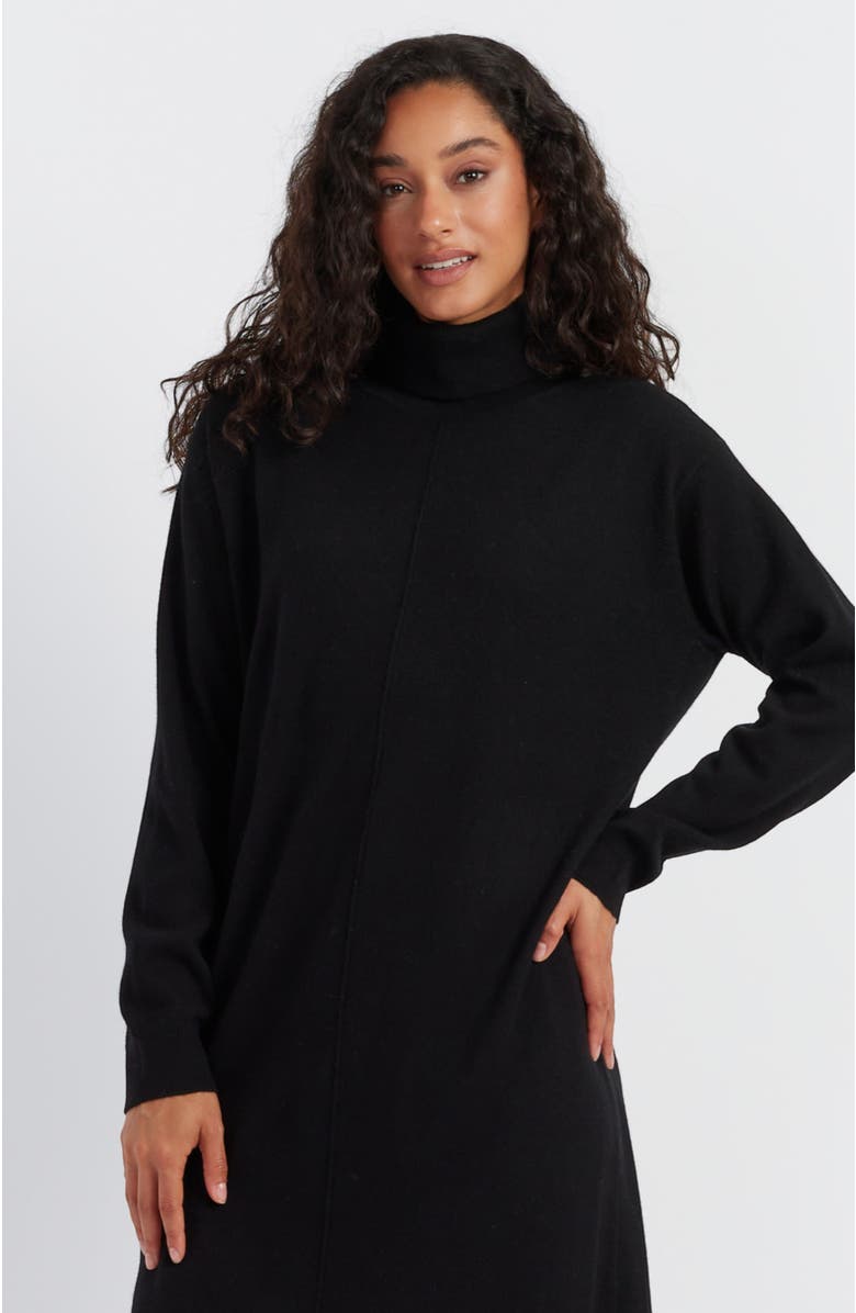 Chinti & Parker Wool-Cashmere Relaxed Rollneck Midi Dress, Alternate, color, 