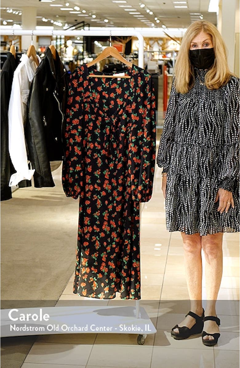 Puff Long Sleeve Tie Front Dress, sales video thumbnail