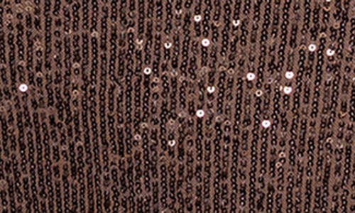 Betsy & Adam Sequin One-shoulder Gown In Brown