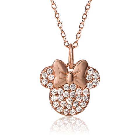 Pavé Pendant Necklace in Rose Gold-Tone