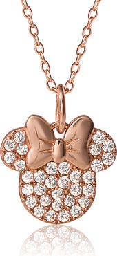 Disney Pavé Pendant Necklace in Rose Gold-Tone