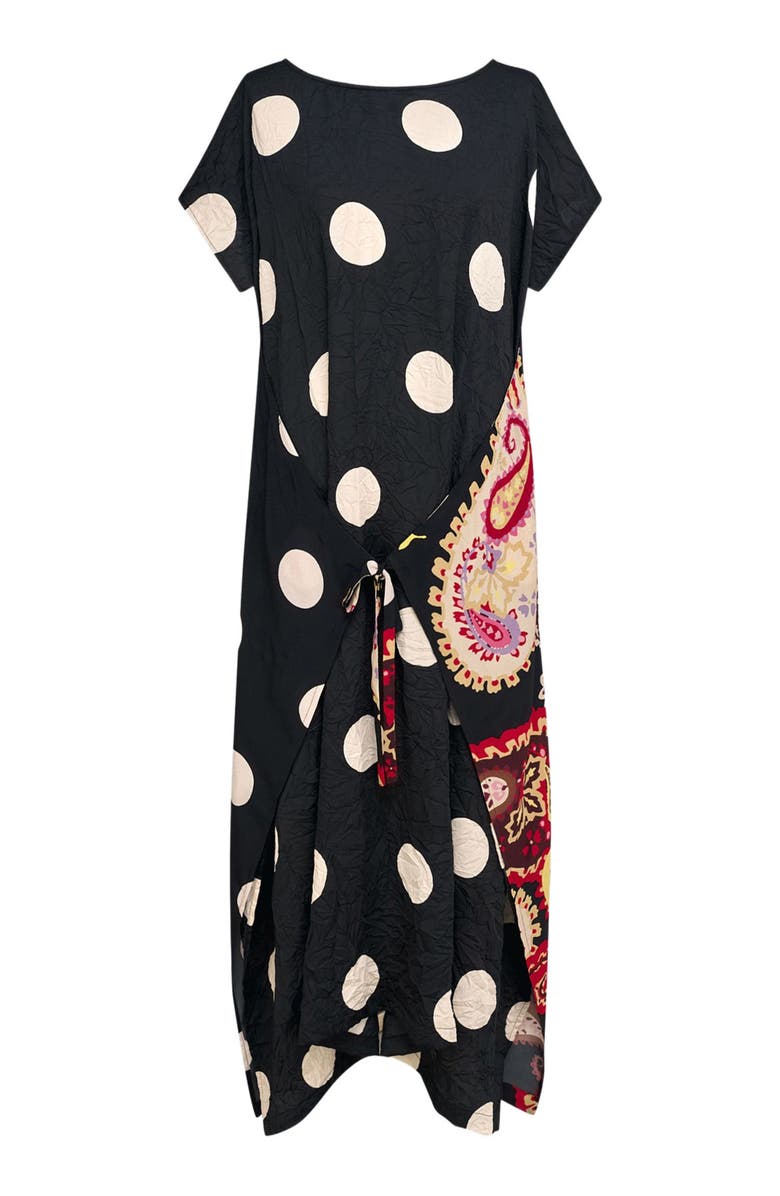 Alembika Polka dots mixed print wrap dress, Alternate, color, 