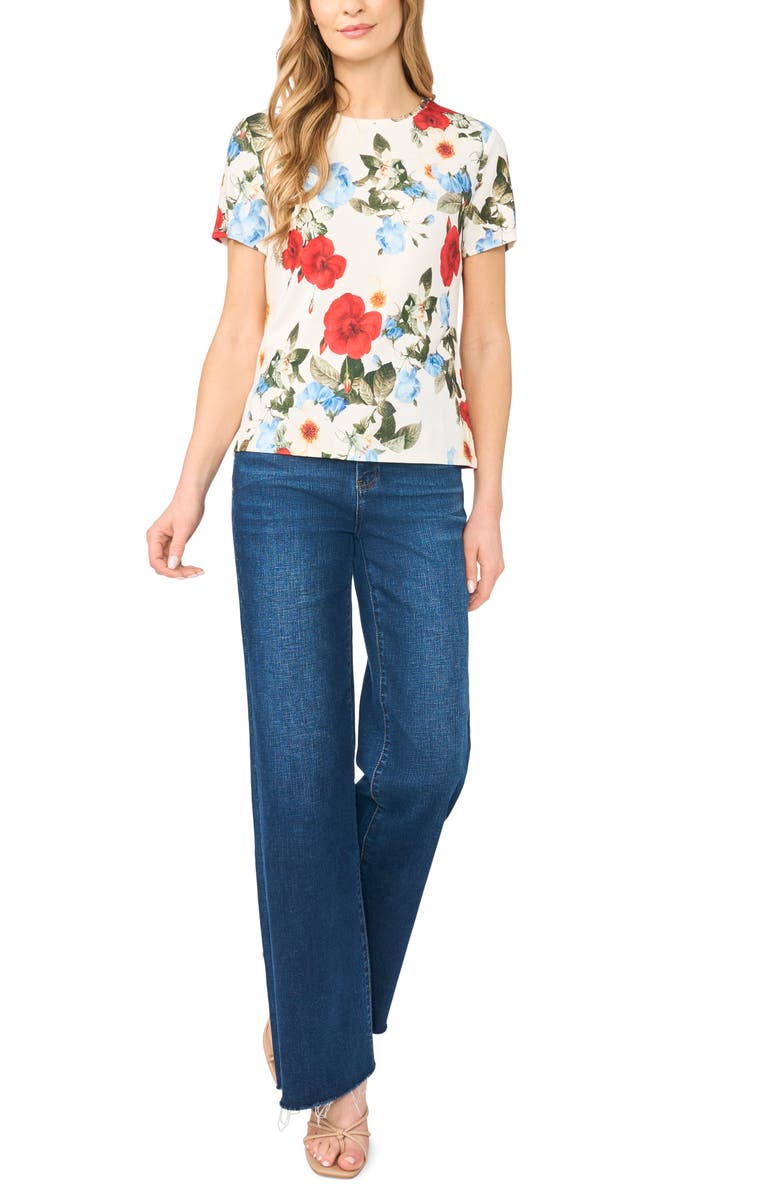 Ted Baker Print Short Sleeve T-Shirt, Alternate, color, Ultra White