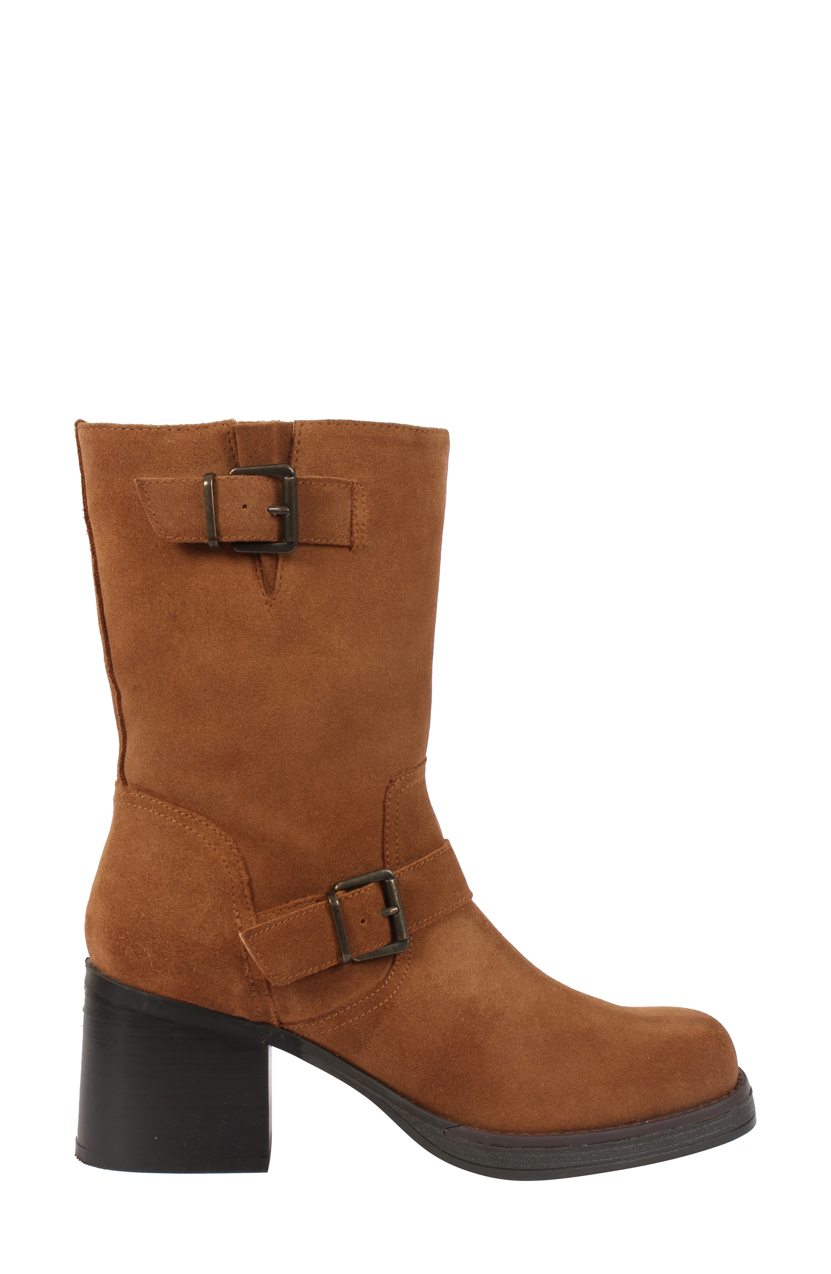 Janice Block Heel Engineer Boot, Alternate, color, TOBACCO SUEDE