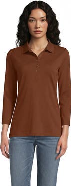 Lands' End 3/4 Sleeve Supima Cotton Polo Shirt