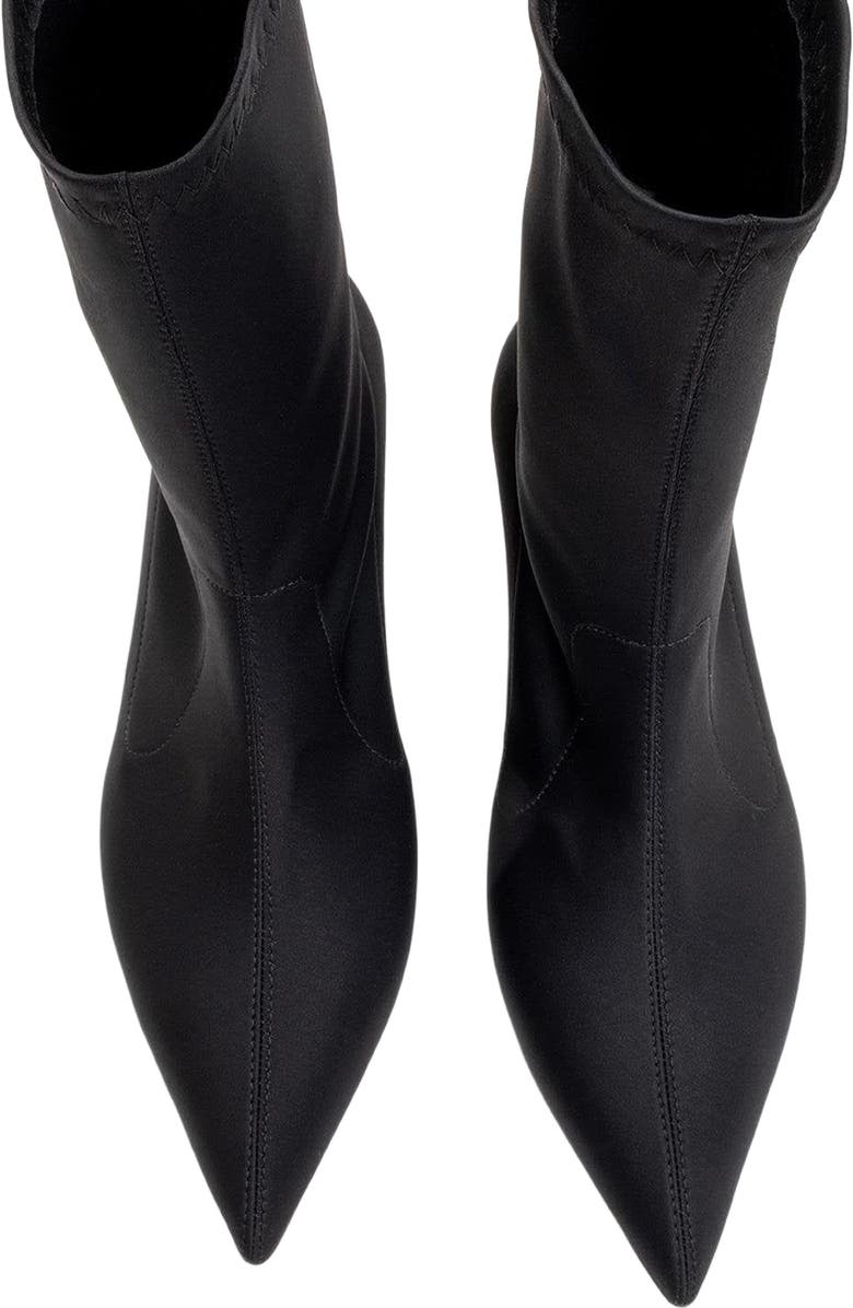 Prologue Shoes Lewin Pointed Toe Stiletto Boot, Alternate, color, Black Faux Stretch Leather