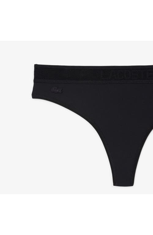 Lacoste Solid Thong In Black