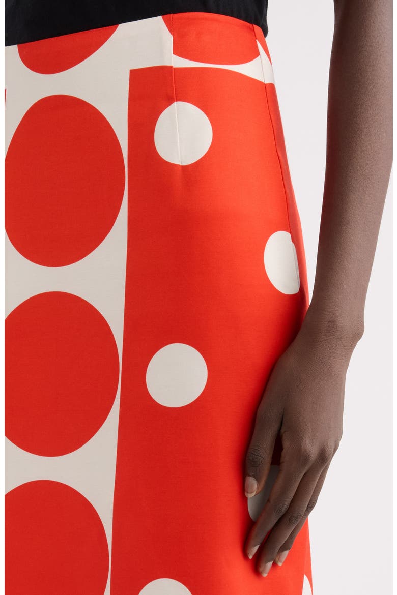 Polka Dot Pencil Skirt, Alternate, color, RED