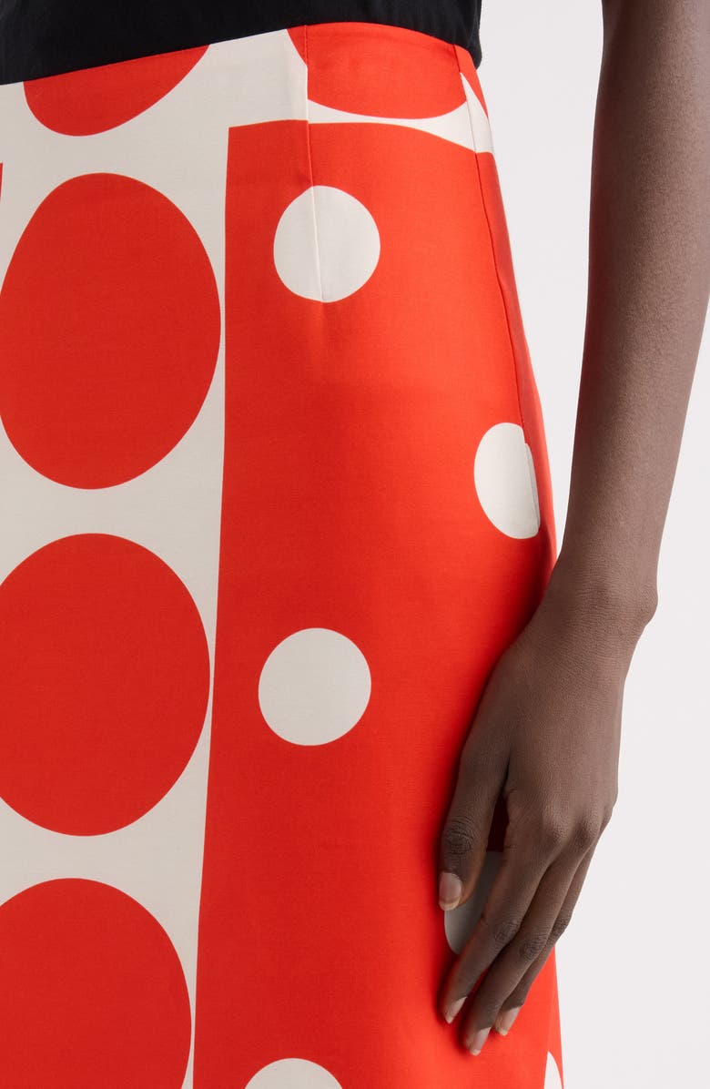 Dries Van Noten Polka Dot Pencil Skirt, Alternate, color, Red