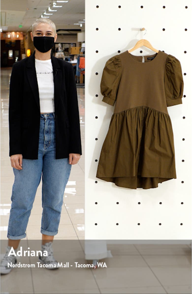 Mixed Media Puff Sleeve Dress, sales video thumbnail