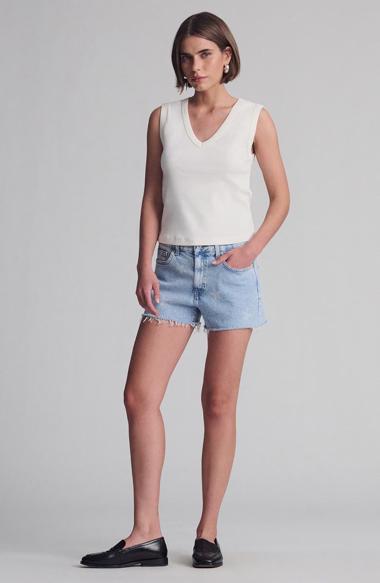 Mavi Jeans V-Neck Jersey Tank, Alternate, color, Coconut Milk
