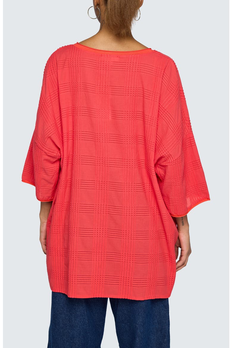 Aurea Mixed-texture Tunic, Alternate, color, Vermillion