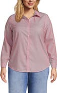 Lands' End Plus Size No Iron Button Front Shirt