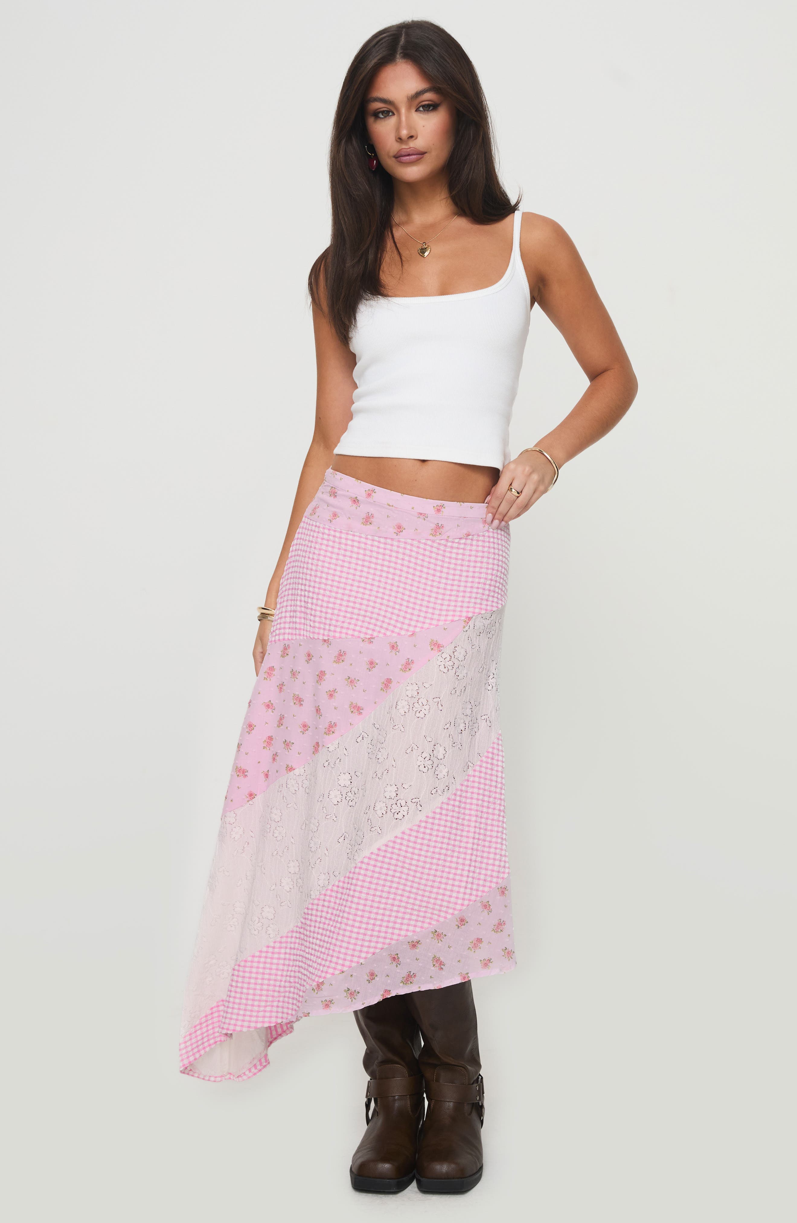 Rennar Mixed Print Asymmetric Skirt (Women) | Nordstrom