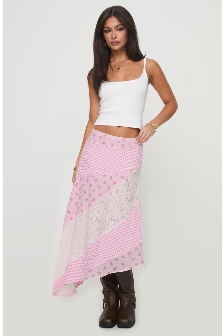 Rennar Mixed Print Asymmetric Skirt, Alternate, color, PINK MULTI