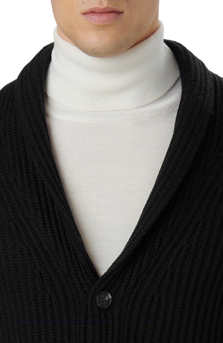 Bugatchi Rib Wool Blend Cardigan Sweater, Alternate, color, 