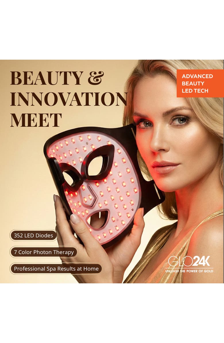 GLO24K UNLEASH THE POWER OF GOLD 7 Color LED Photon Rejuvenation Super Mask, Alternate, color, Na