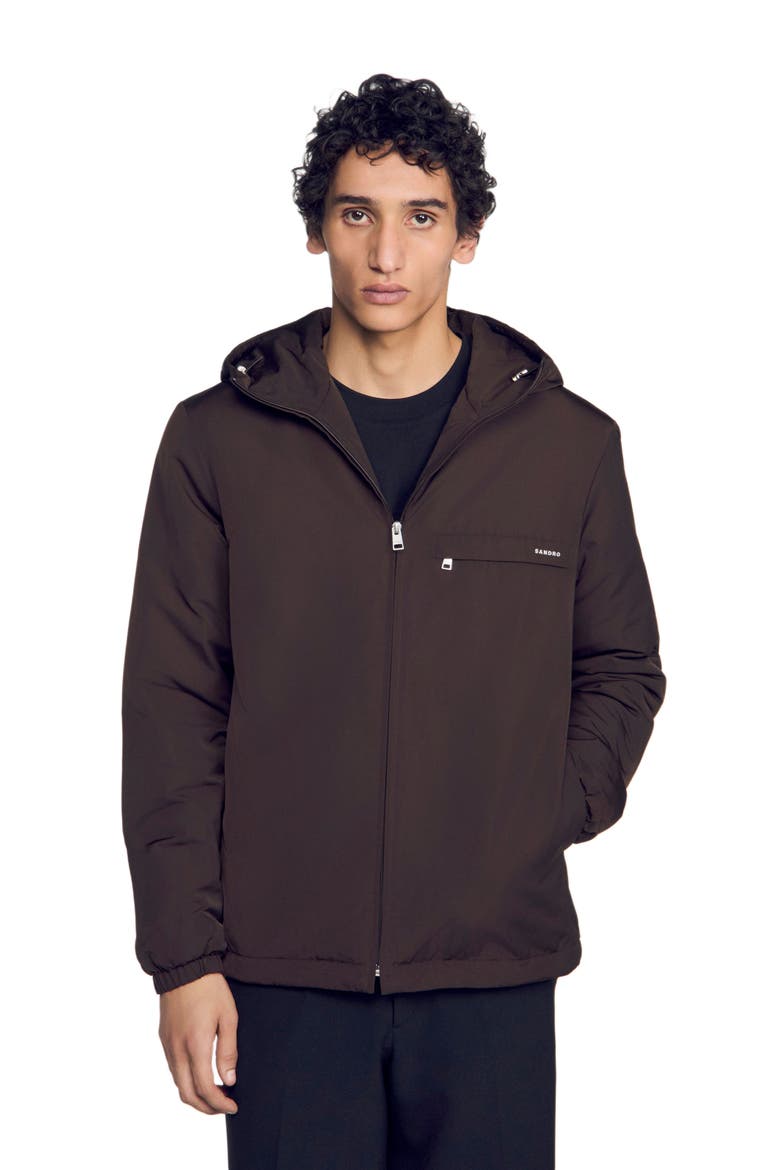 Hooded zip-up jacket, Alternate, color, Taupe / kaki