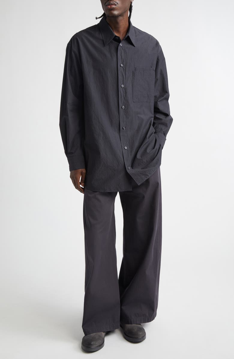 Lemaire Double Pocket Button-Up Shirt, Alternate, color, Charcoal