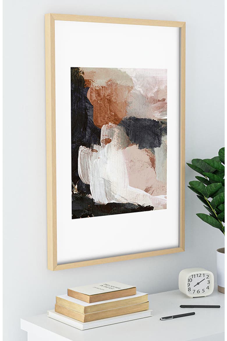 Earthly Abstract Framed Art Print, Alternate, color, ORANGE