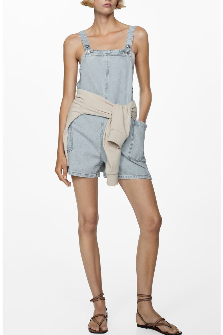 Denim Shortalls, Main, color, LIGHT BLUE