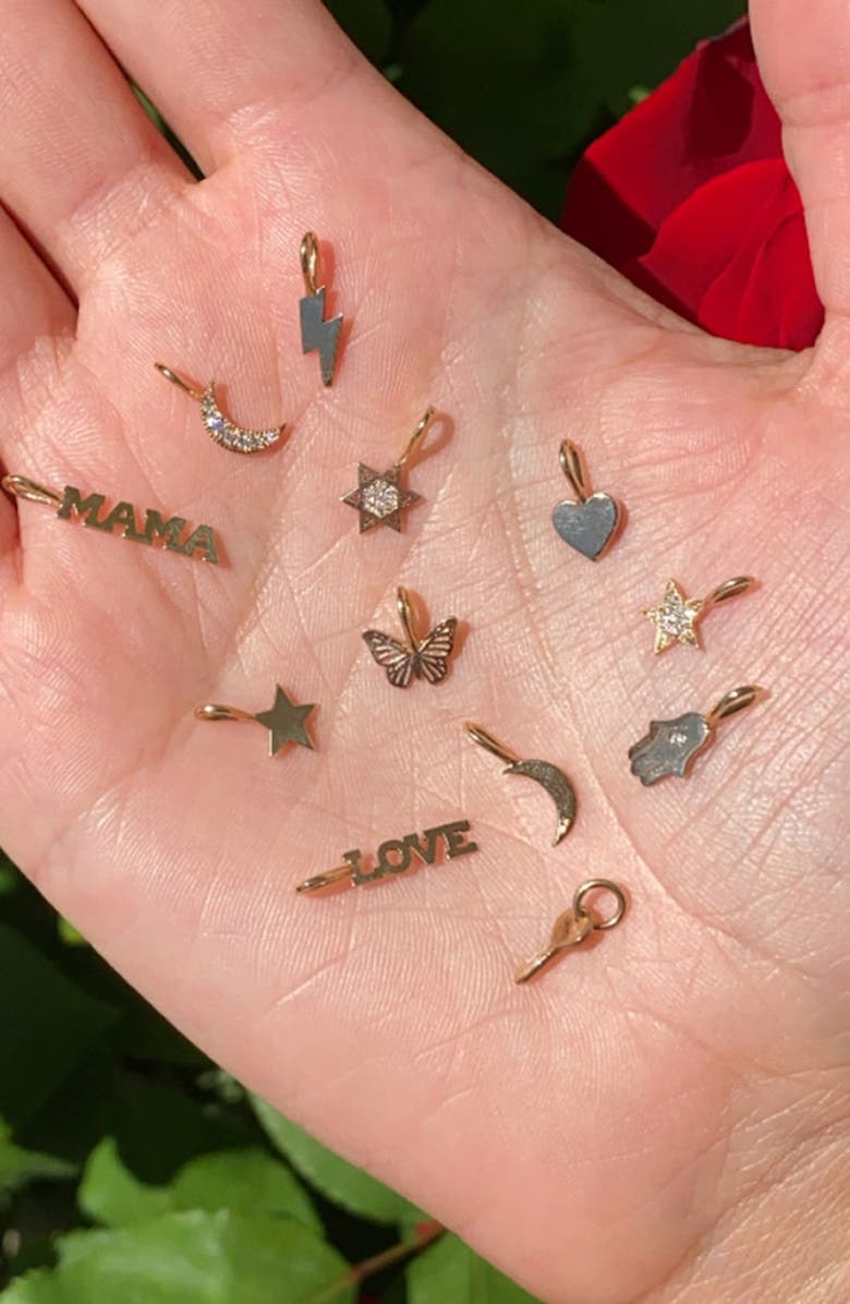 Zoë Chicco Vertical Lightning Bolt Charm, Alternate, color, Yellow Gold