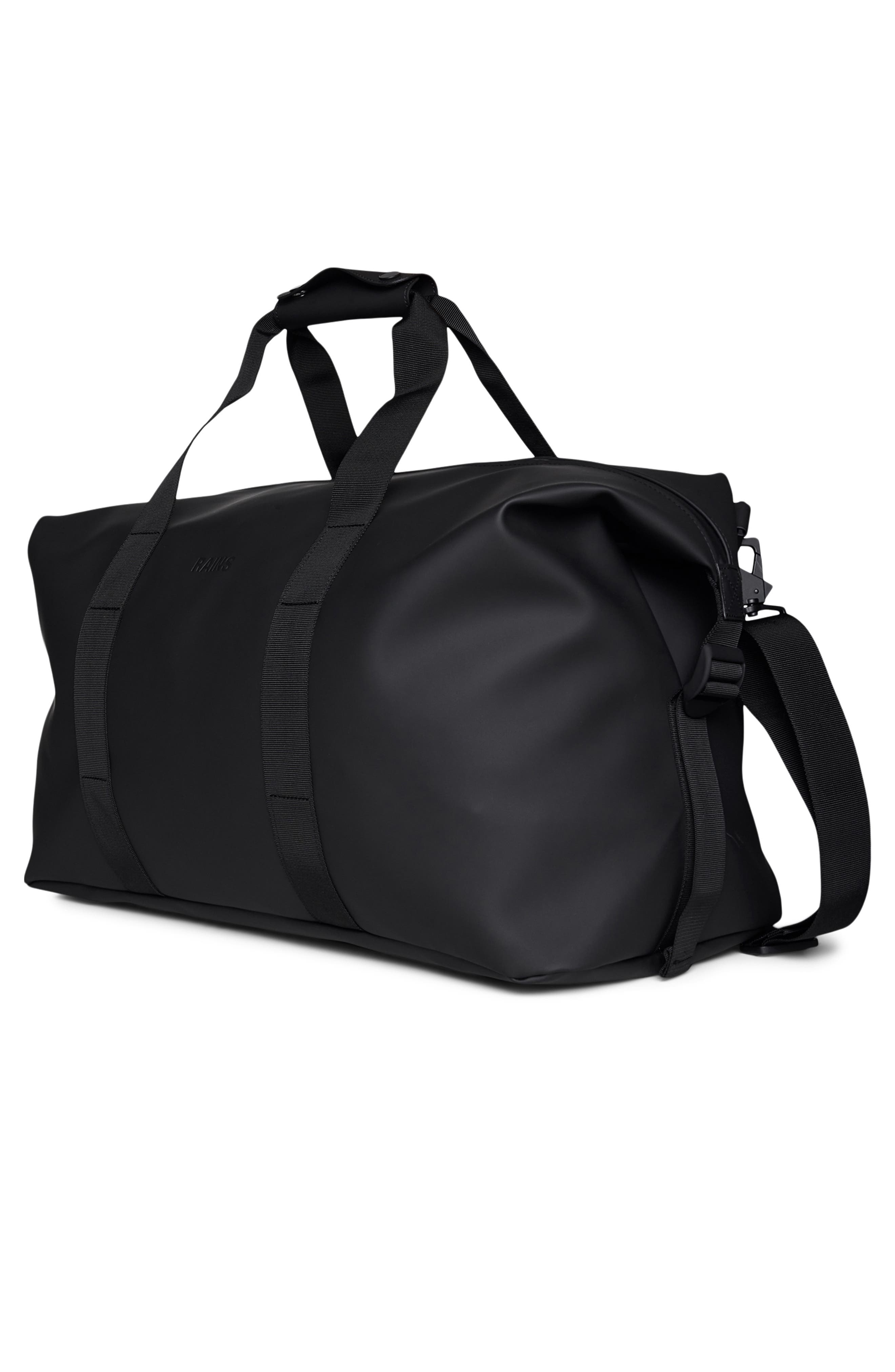 Rains Hilo Waterproof Weekend Bag, Alternate, color, Black