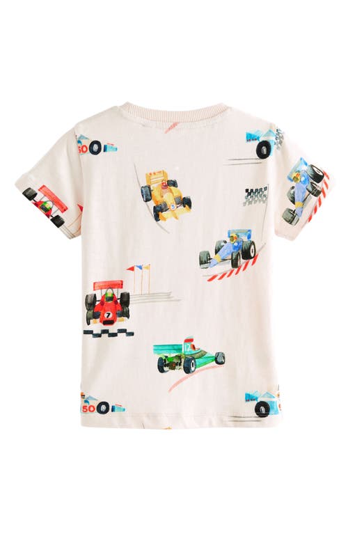 Next Kids' Race Car Print T-shirt In White