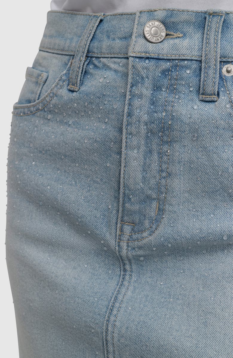 DKNY Jeans Embellished High Waist Denim Miniskirt, Alternate, color, Heat Wave