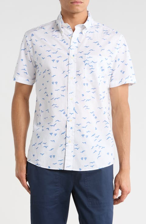 Sport Fit Short Sleeve Cotton Button-Up Shirt