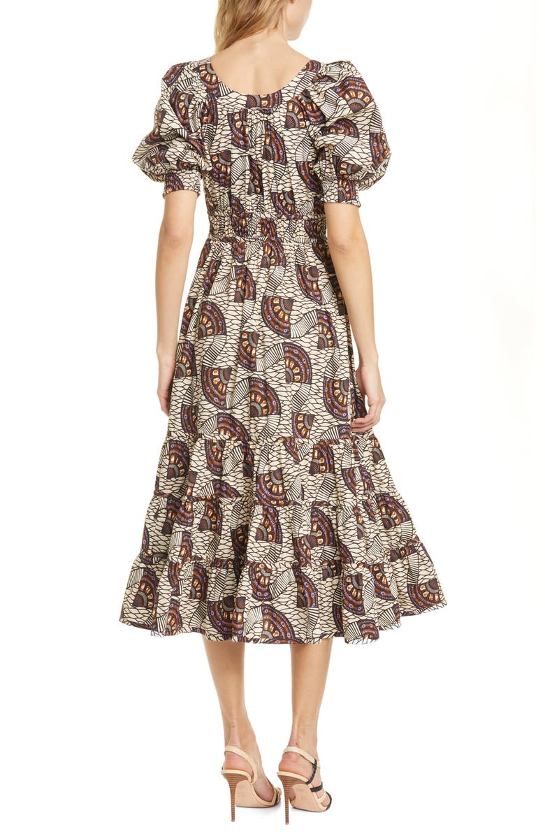 Ulla Johnson Juniper Puff Sleeve Midi Dress, Alternate, color, 